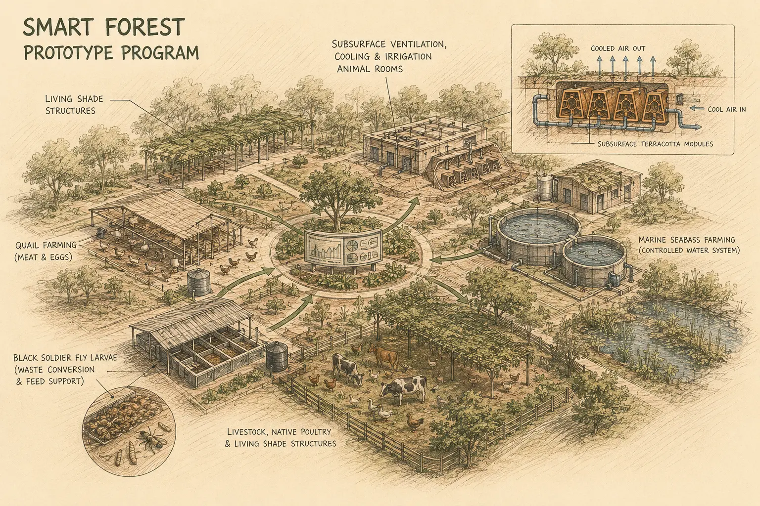 Detailed smart forest prototype system view